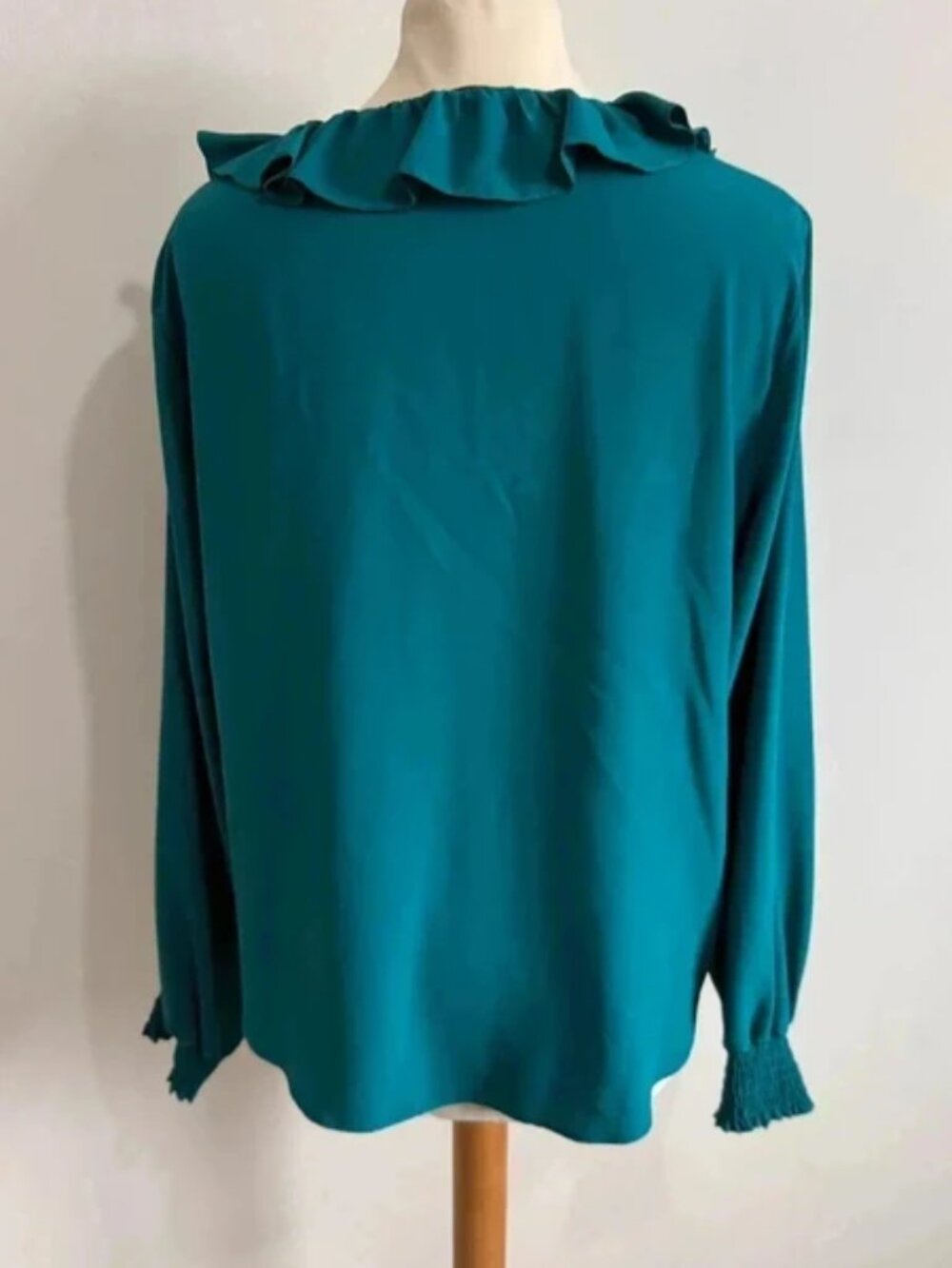Roman ruffle neck long sleeve blouse Size 12 smart teal - Picture 5 of 5